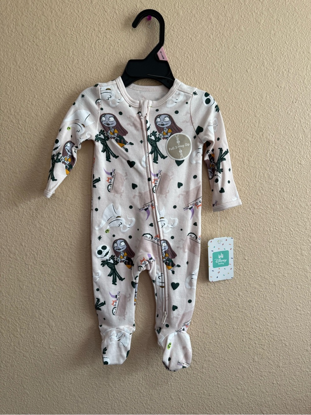 0/3 Disney Nightmare Before Christmas Footed One-Piece NEW